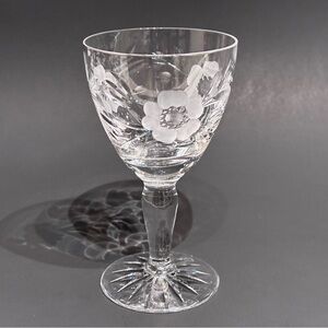 Royal Albert Old Country Roses Gray Cut Flowers Crystal Red Wine Glass 5”